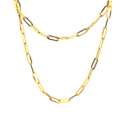 22KT Gold Paperclip Chain (18 inch)