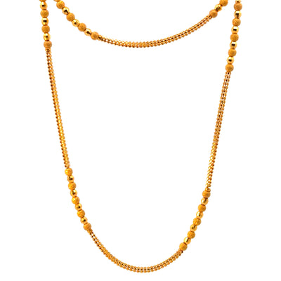 22KT Gold Beaded Chain (20 inch)