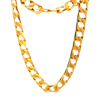 22KT Gold Heavy Cuban Link Chain (22 inch)(11mm)