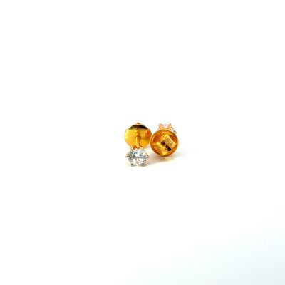 22KT Gold Studs with Cubic Zirconia