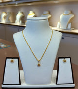 22KT Gold Pendant Set with Cubic Zirconia