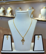 22KT Gold Pendant Set with Cubic Zirconia
