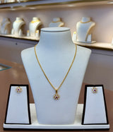 22KT Gold Pendant Set with Cubic Zirconia
