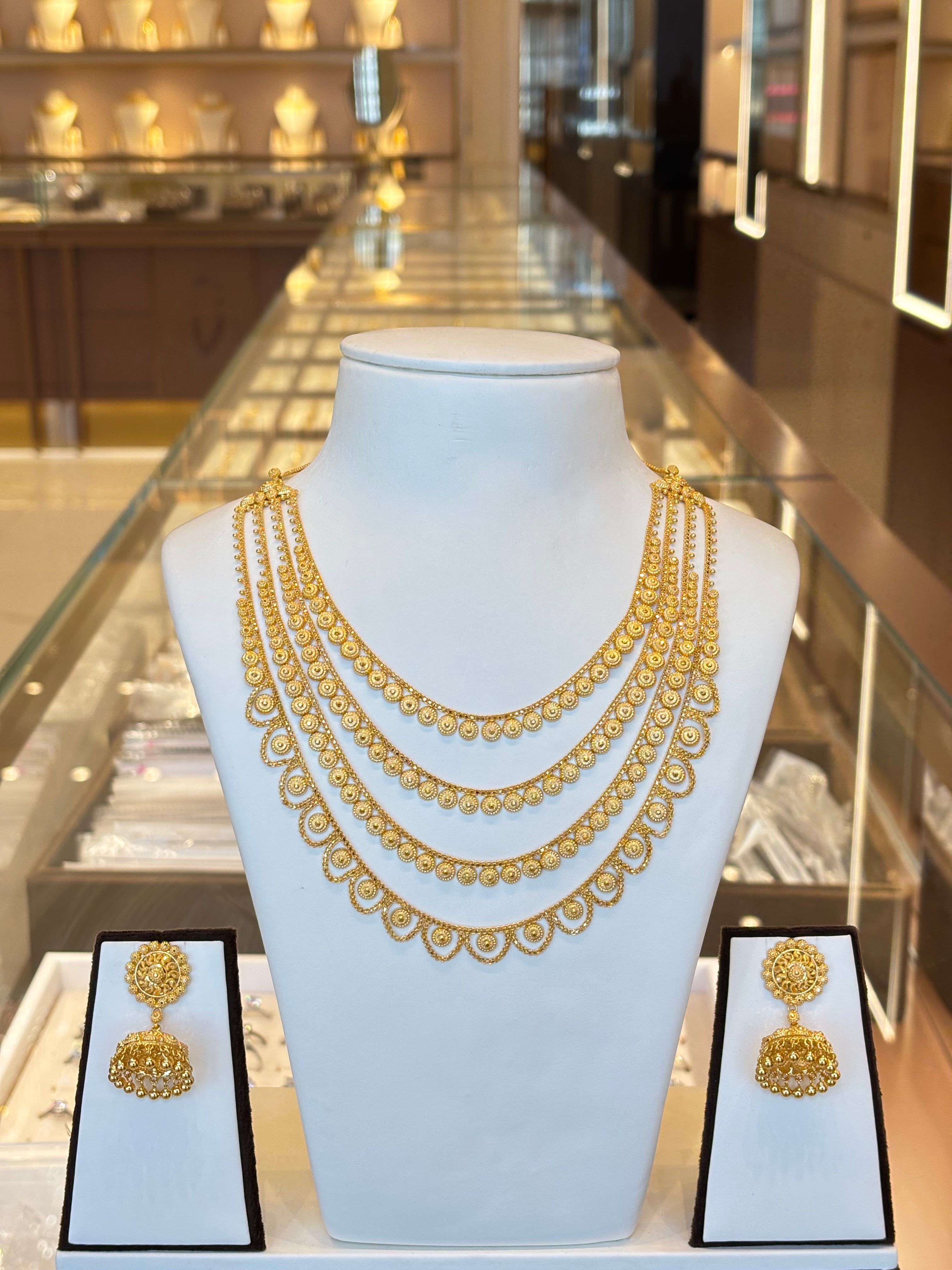 22KT Gold 4-layer Necklace Set