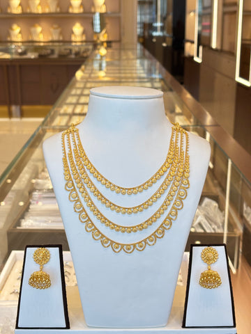 22KT Gold 4-layer Necklace Set