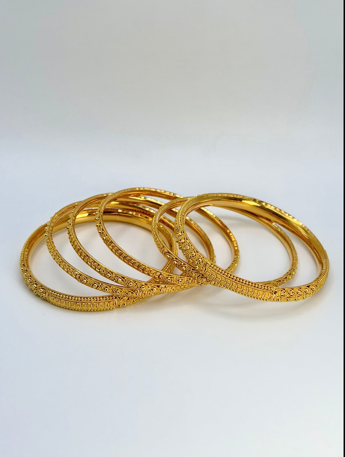 22KT Gold 6-piece Bangle Set (sz 2.6)