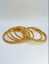 22KT Gold 6-piece Bangle Set (sz 2.6)