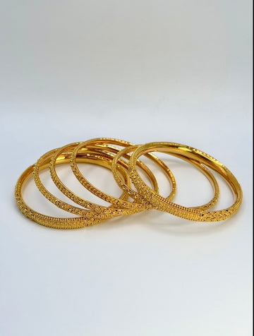 22KT Gold 6-piece Bangle Set (sz 2.6)
