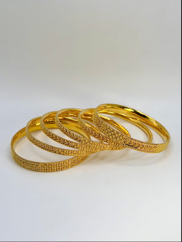 22KT Gold 6-piece Bangle Set (sz 2.7)