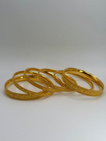22KT Gold 6-piece Bangle Set (sz 2.8)