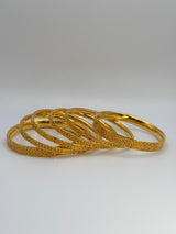 22KT Gold 6-piece Bangle Set (sz 2.5)