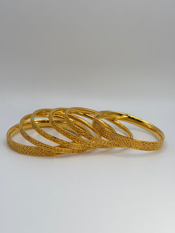 22KT Gold 6-piece Bangle Set (sz 2.5)