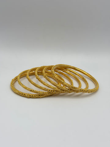 22KT Gold 6-piece Bangle Set (sz 2.3)
