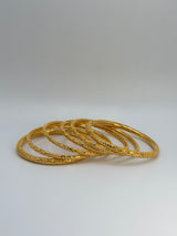 22KT Gold 6-piece Bangle Set (sz 2.4)