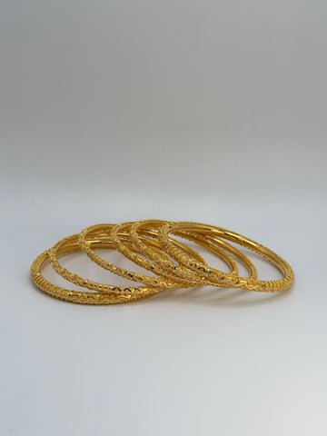 22KT Gold 6-piece Bangle Set (sz 2.4)