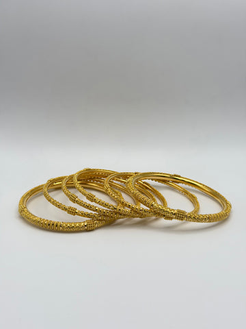 22KT Gold 6-piece Bangle Set (sz 2.6)