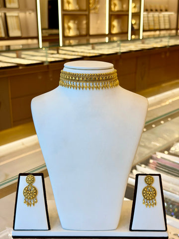22KT Antique Gold Choker Set