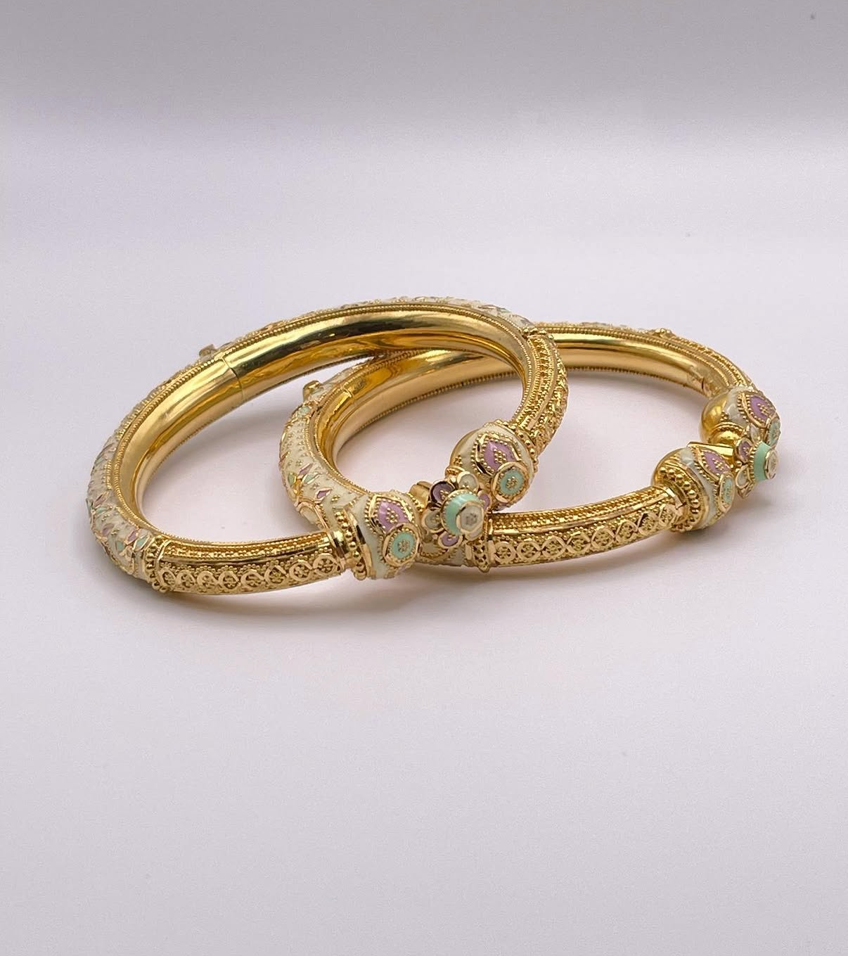 22KT Gold Meenakari Kangans