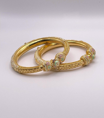 22KT Gold Meenakari Kangans