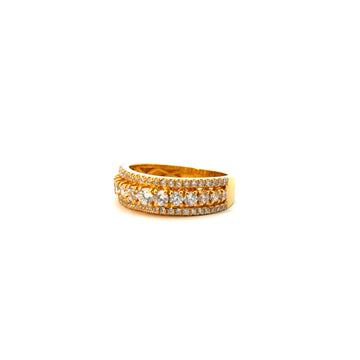 22KT Gold Band with Cubic Zirconia
