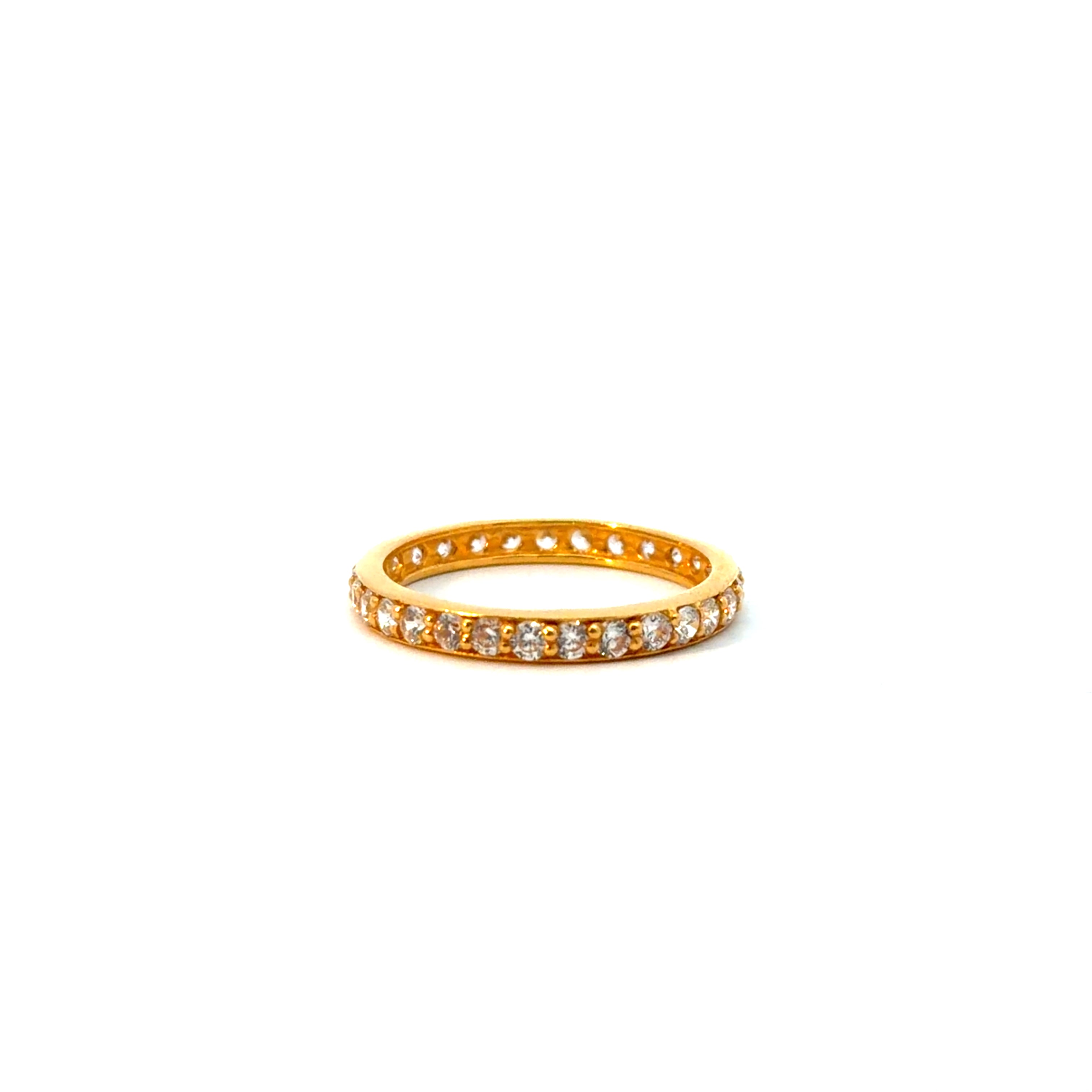 22KT Gold Band with Cubic Zirconia