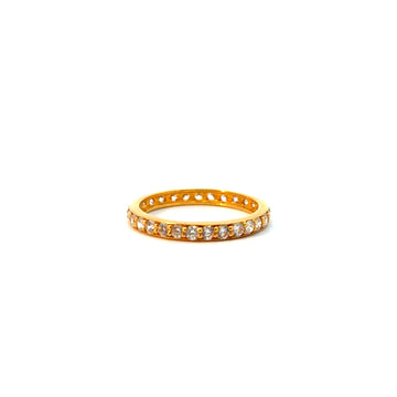 22KT Gold Band with Cubic Zirconia