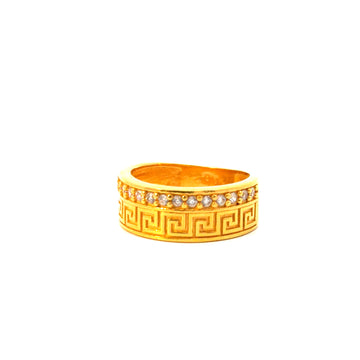 22KT Gold Band with Cubic Zirconia