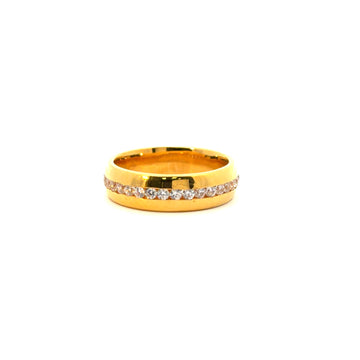 22KT Gold Band with Cubic Zirconia