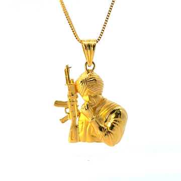22KT Gold "Sidhu Moosewala" Pendant