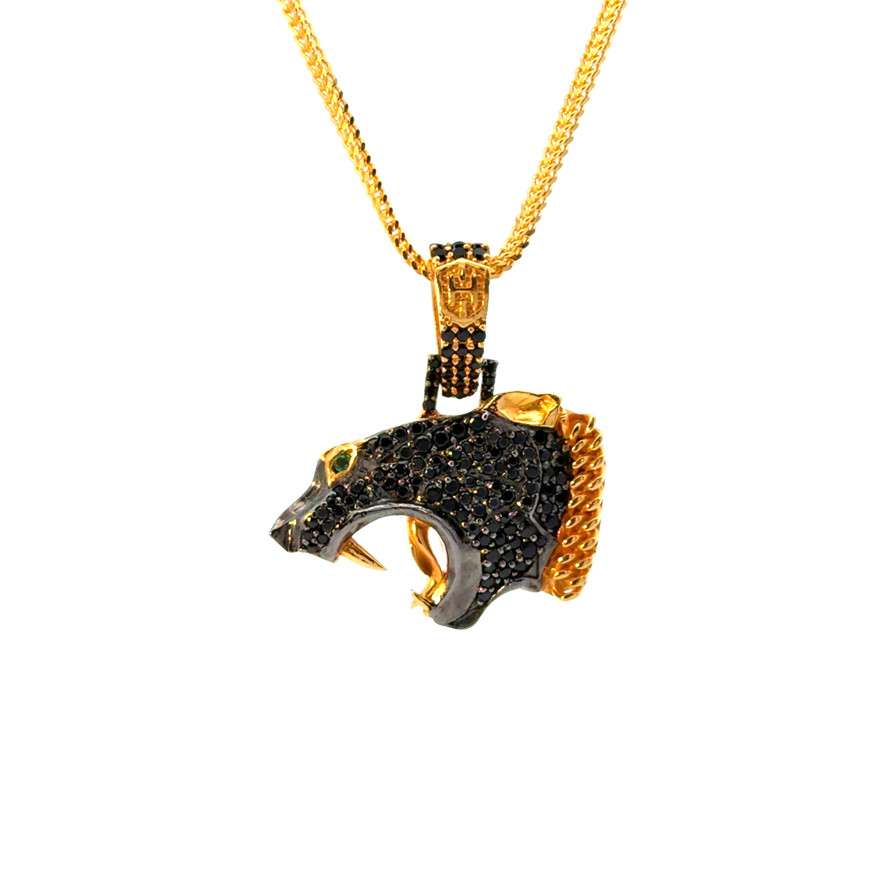 22KT Gold Pendant with Fine Stones