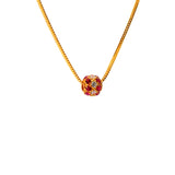 22KT Gold Pendant with Cubic Zirconia and Ruby Stones