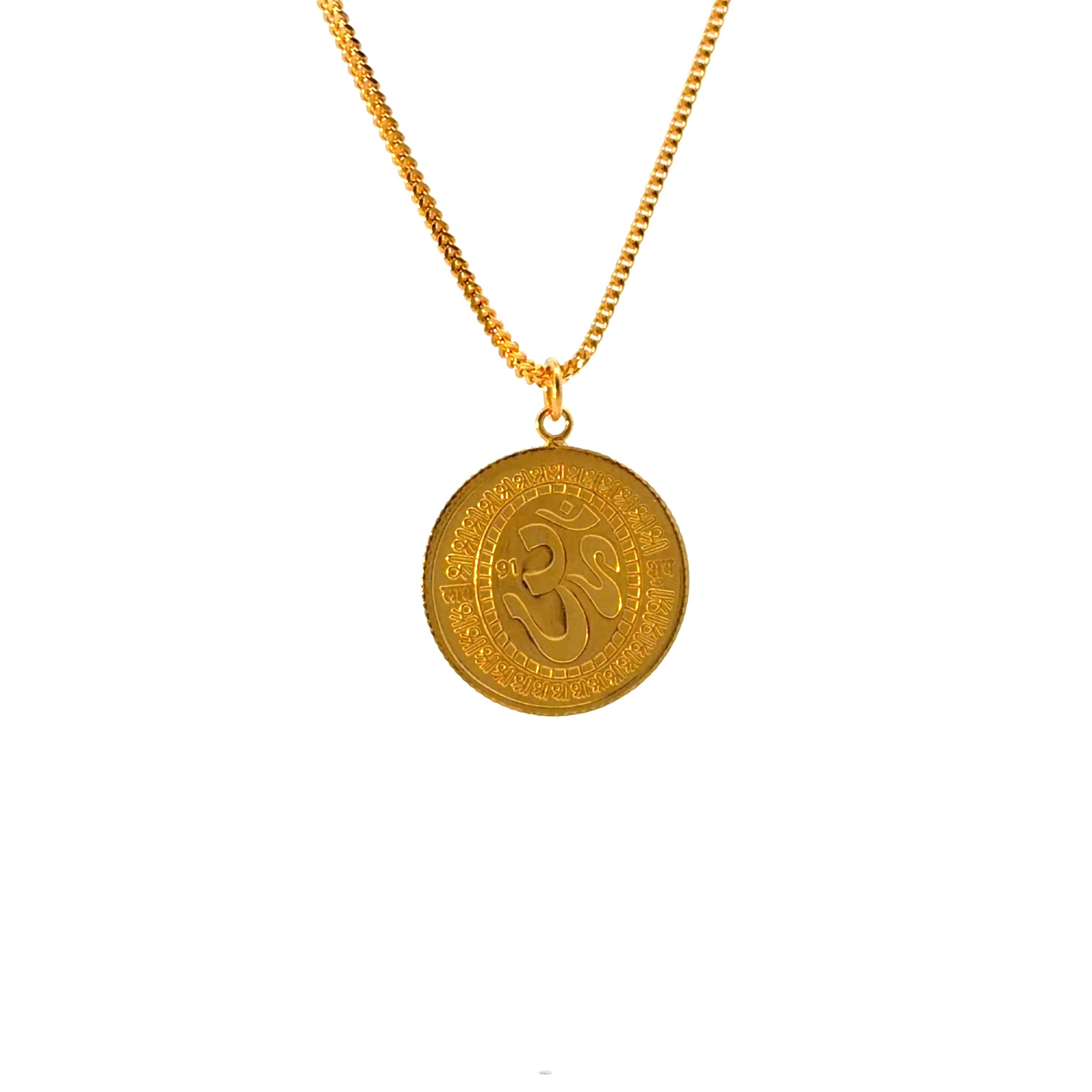 22KT Gold "Lakshmi Mata" Pendant (double sided)(small size)
