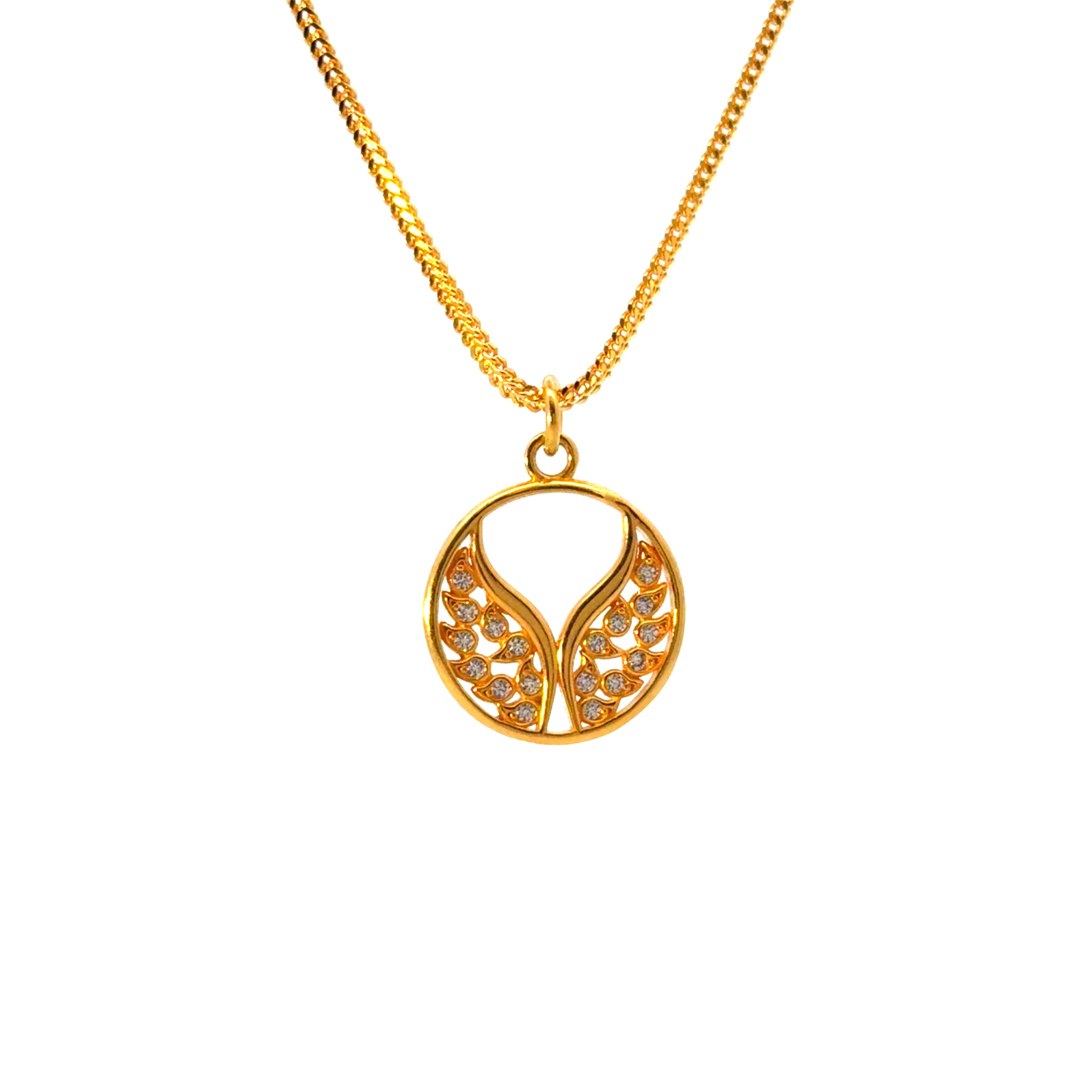 22KT Gold Pendant with Cubic Zirconia