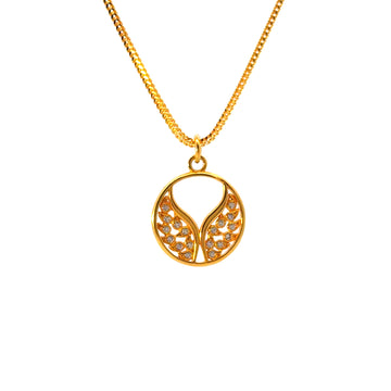 22KT Gold Pendant with Cubic Zirconia