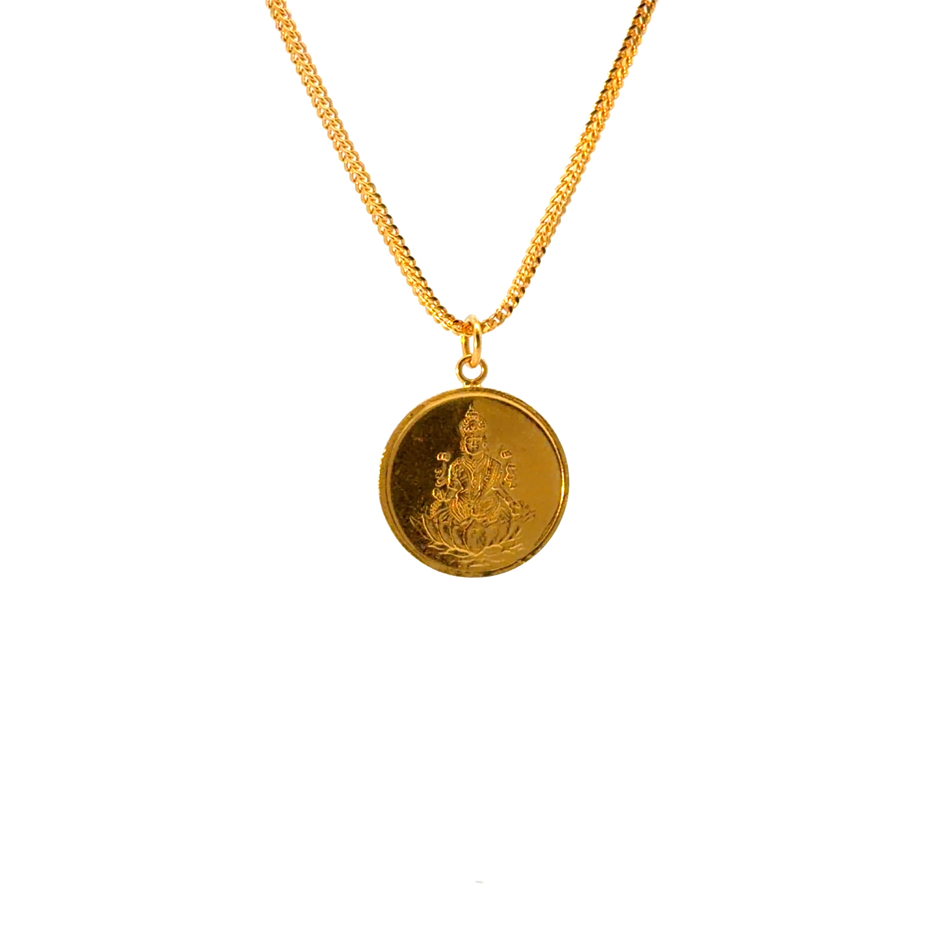 22KT Gold "Lakshmi Mata" Pendant (double-sided)(medium size)