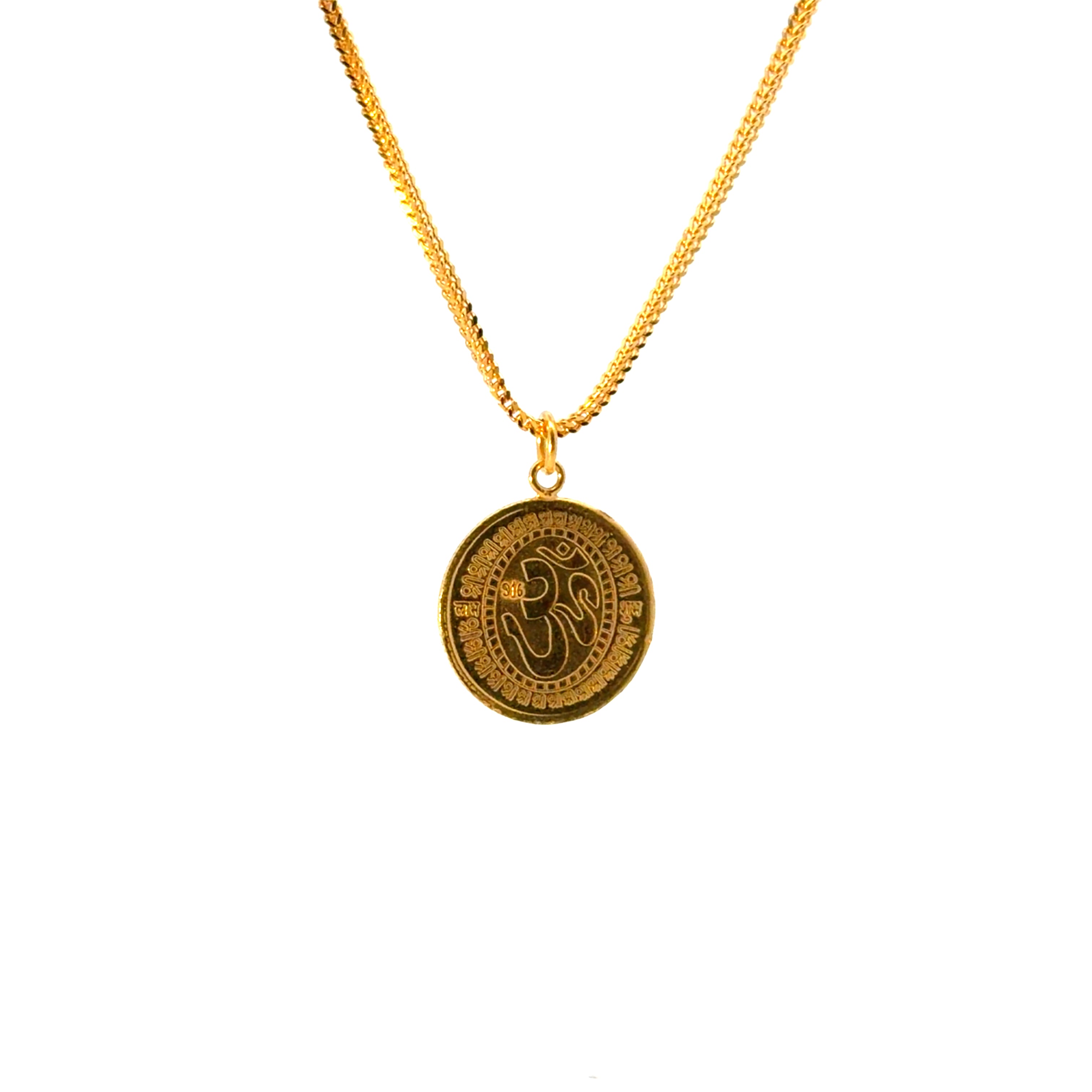 22KT Gold "Lakshmi Mata" Pendant (double-sided)(medium size)