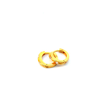 22KT Gold Hoops with Cubic Zirconia