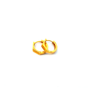 22KT Gold Hoops with Cubic Zirconia