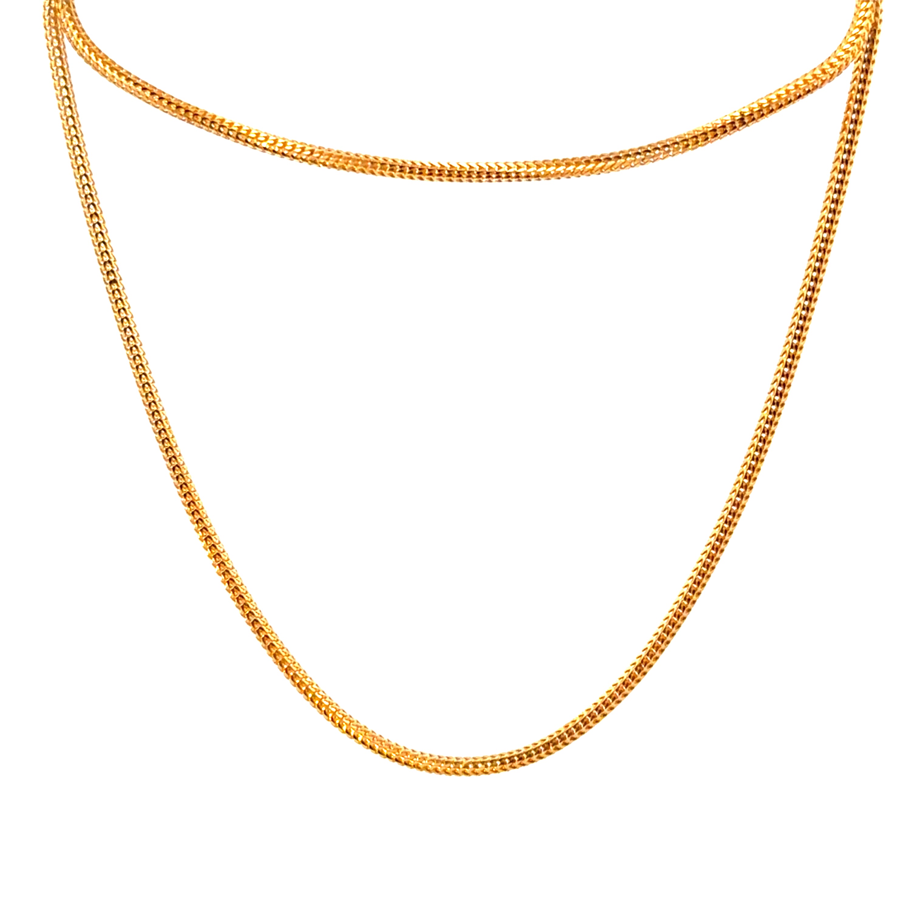 22KT Gold Round Chain (16-24 inch)