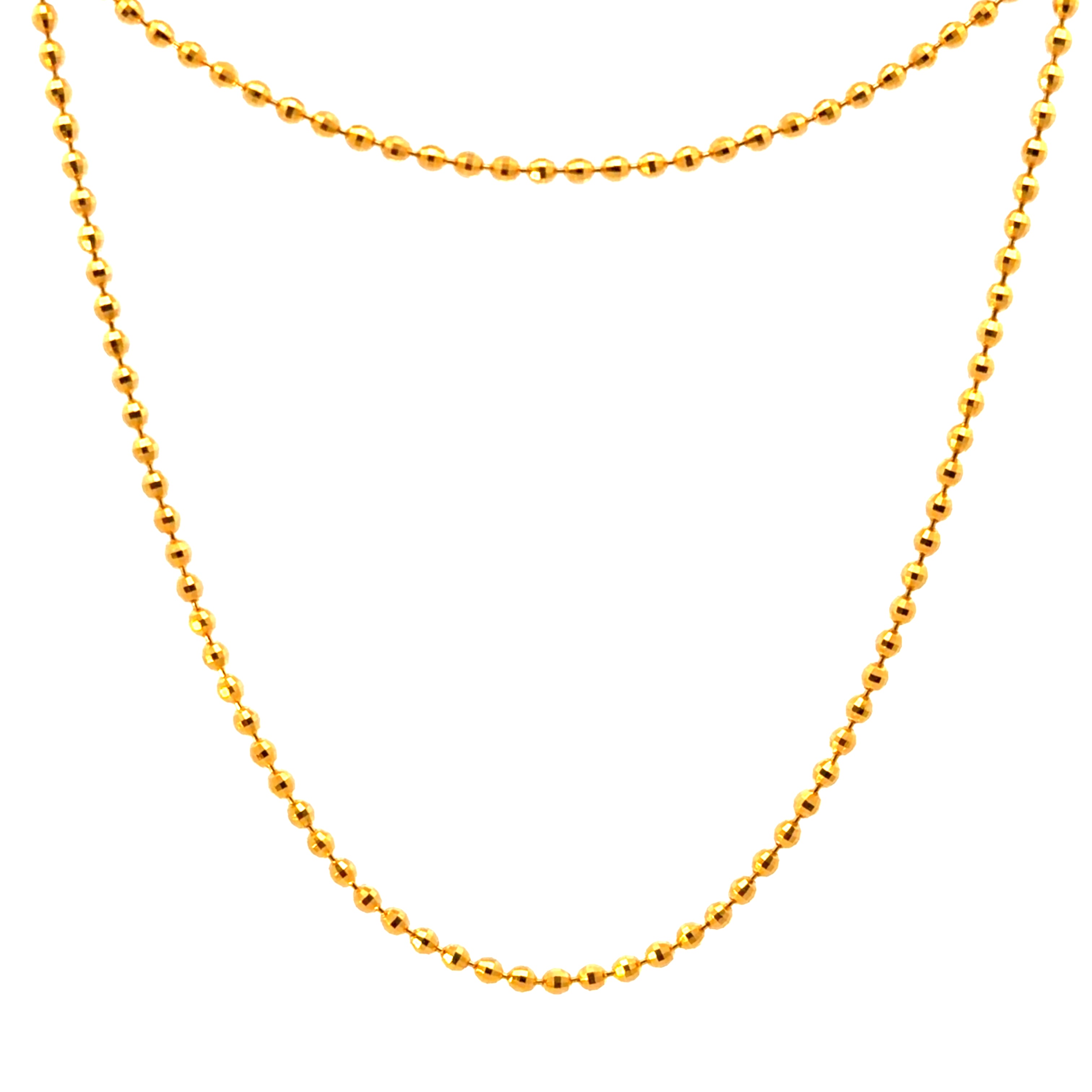 22KT Gold Beaded Chain (16 & 18 inch)