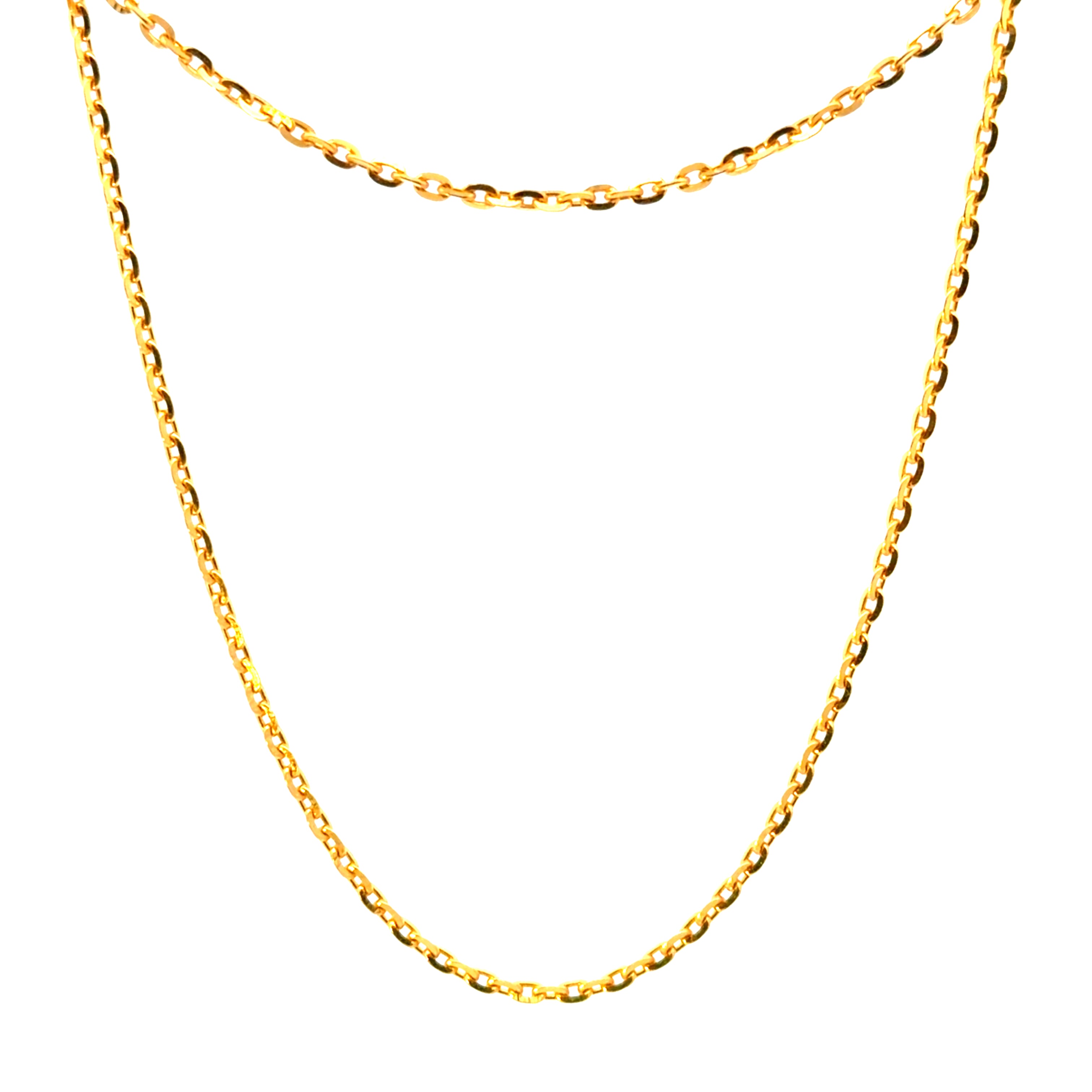22KT Gold Diamond Cut Link Chain (16 & 18 inch)
