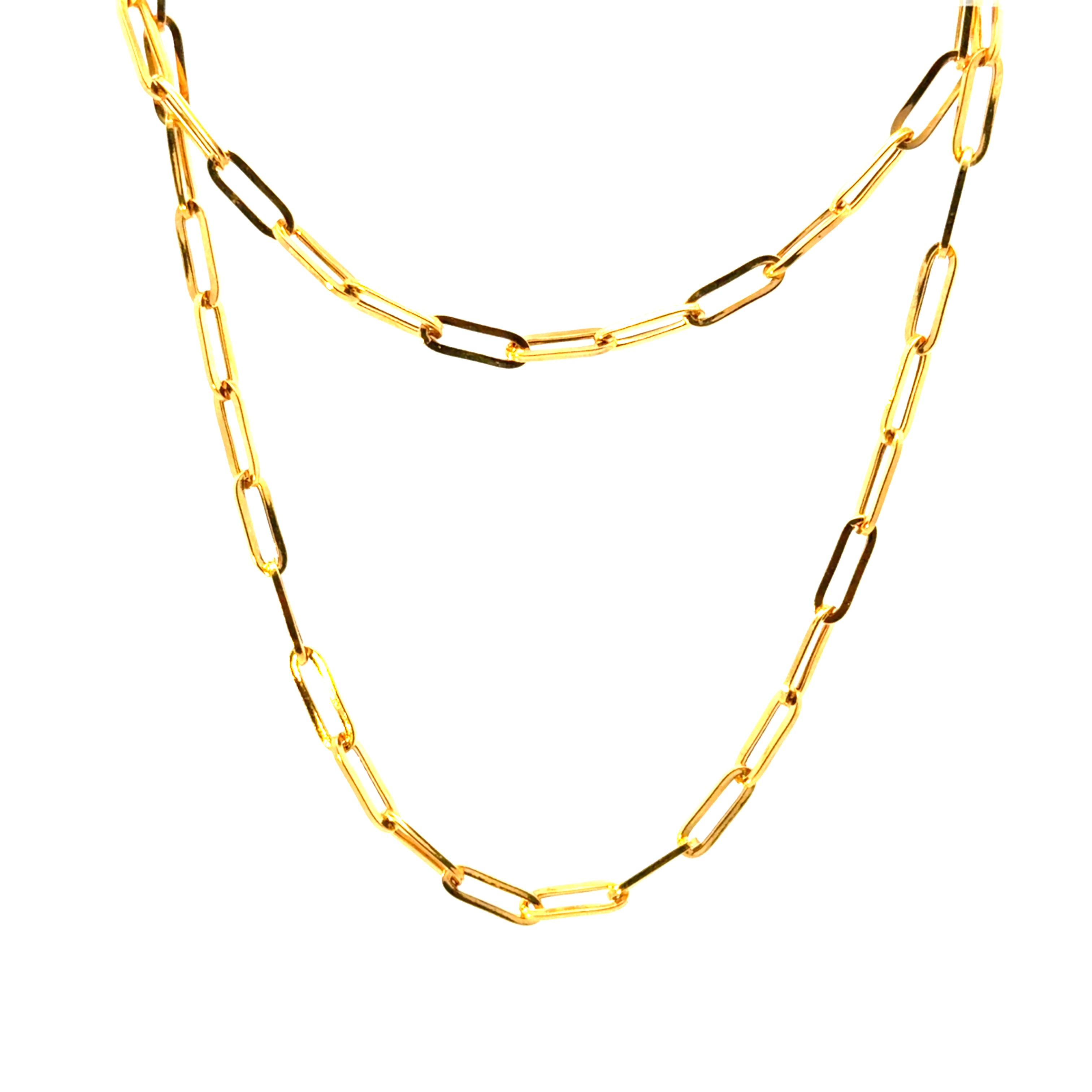 22KT Gold Paperclip Chain (18 inch)