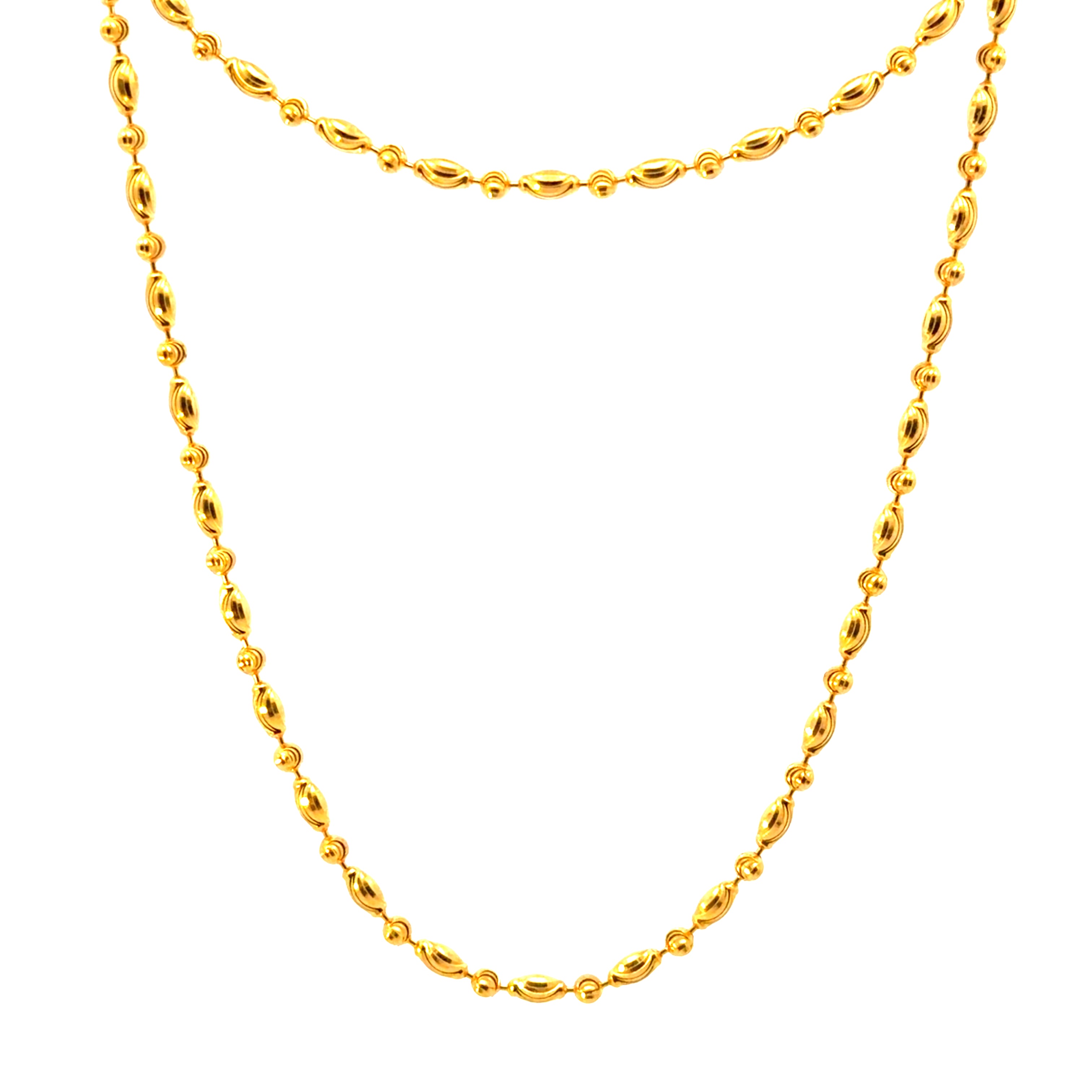 22KT Gold Beaded Chain (18 inch)