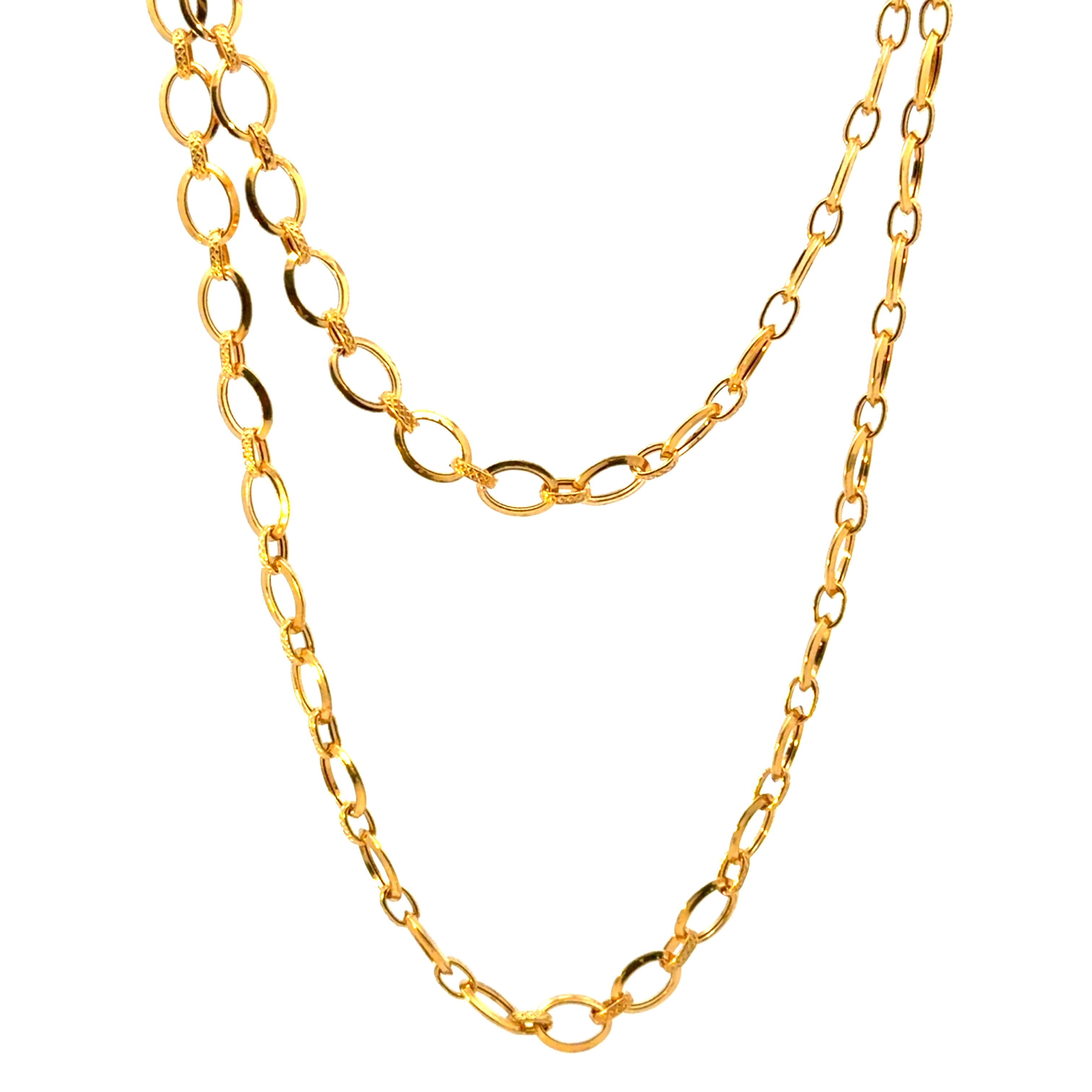 22KT Gold Oval Link Chain (22 inch)