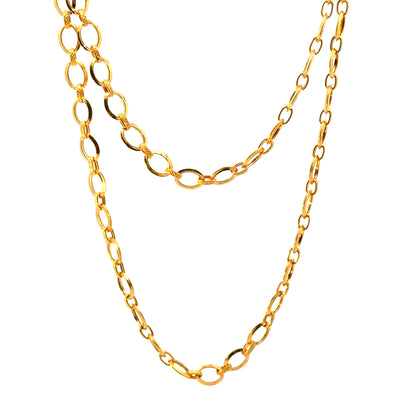 22KT Gold Oval Link Chain (22 inch)