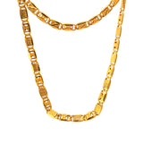 22KT Gold Bar Link Chain (20 & 22 inch)