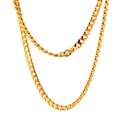22KT Gold Cuban Link Chain (22 inch)(6mm)