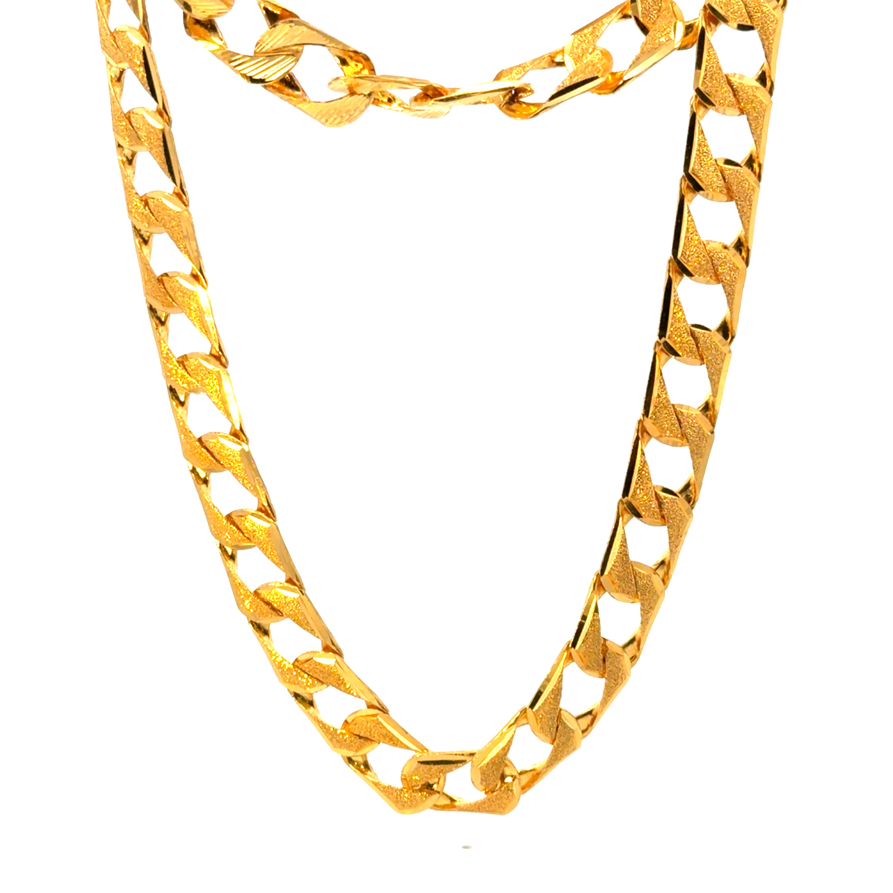22KT Gold Heavy Cuban Link Chain (22 inch)(11mm)