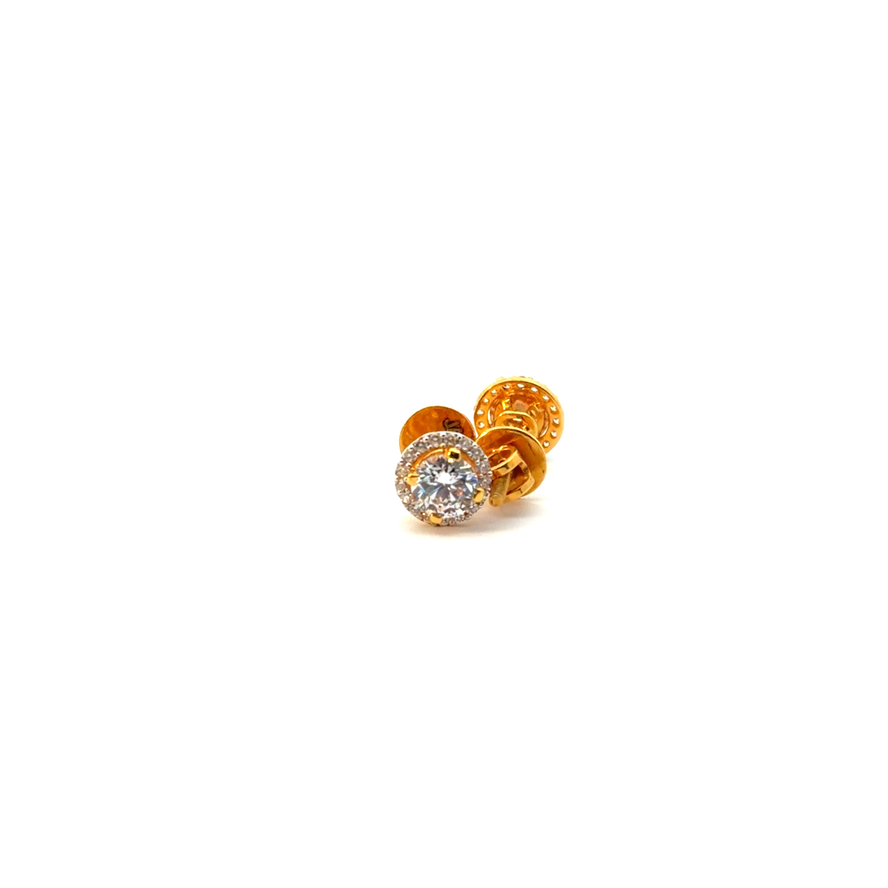 22KT Gold Studs with Cubic Zirconia