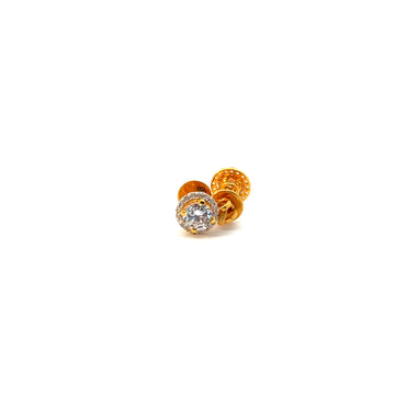22KT Gold Studs with Cubic Zirconia